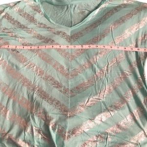 Jennifer Lopez size XLP mint green & metallic silver  chevron striped